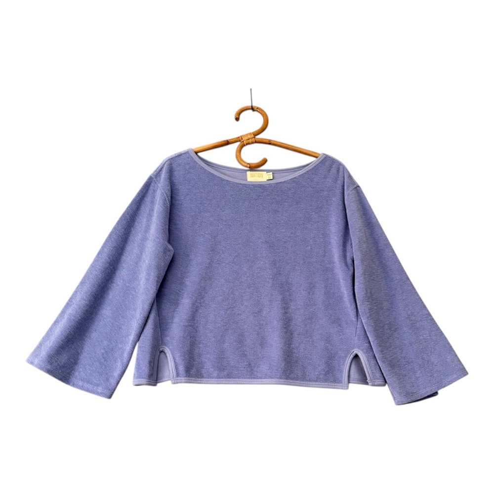 Nation LTD | Fallon Terry Cloth Popover in Wedgewood Size‎ XS - Picture 3 of 13